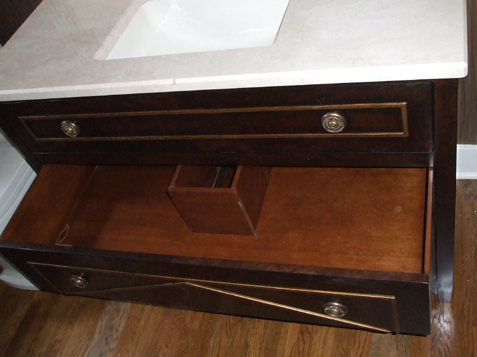 Dresser converted to Vanity Cabinet