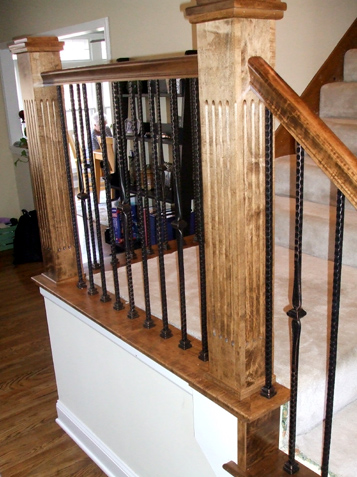Handrail Replaced with Wrot Iron Spindles