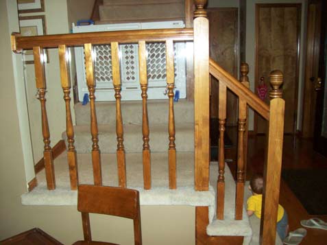 old spindles and dated railing color
