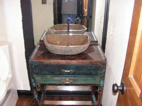 Conversion of furniture piece to Vanity Cabinet