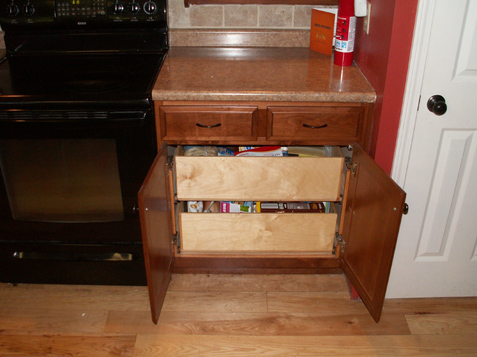 Rollout Trays in base Cabinets