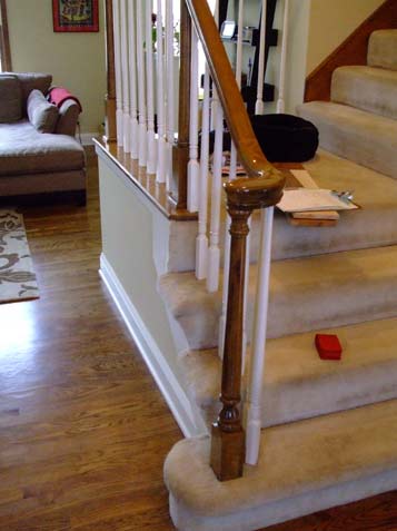 Add Wood End Caps and change wood spindles to Wrot Iron Balusters