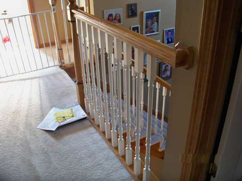 Old wood spindles and Golden Oak Stain