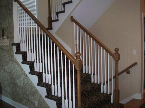 back staircase new carpet old spindles