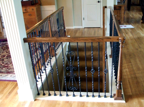Iron baluster replace wood spindles