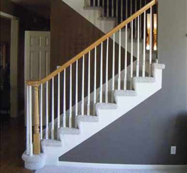 Staircase with old spindles and dated look