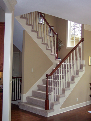 Trim Staircase with Wood Spindles Overland Park Kansas