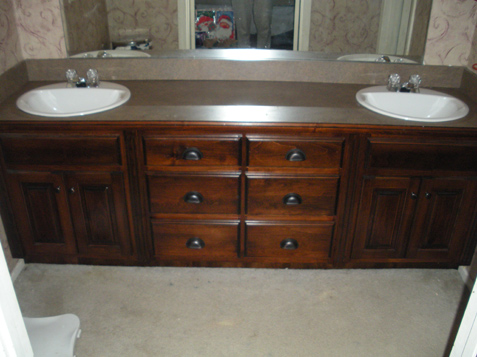 Vanity - Alder Wood with Laminate Top