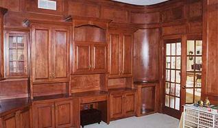 Custom Birch Office Cabinets