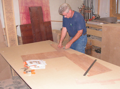 Steve cutting Veneer