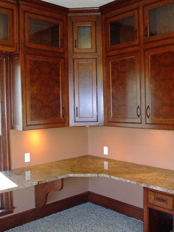 Custom Office Cabinets - Burl Veneer