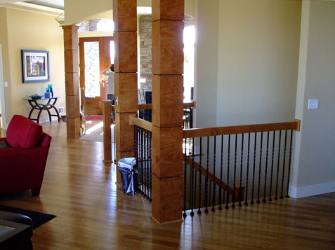 Columns on Staircase - Contemporary Home