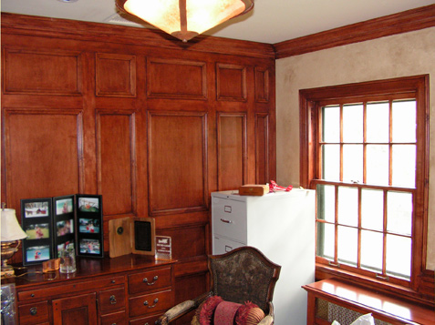 Wainscot Paneling - Period Style - Maple Wood Type with Custom Moldings - Trim Carpentry Mission Hills, Kansas
