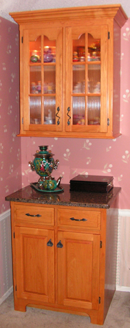 custom dining room hutch cabinet with rollout shelves